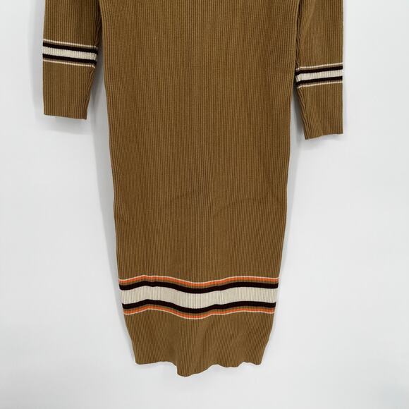 Free People Sport Stripe Midi sweater dress brown tan - M - Picture 5 of 9